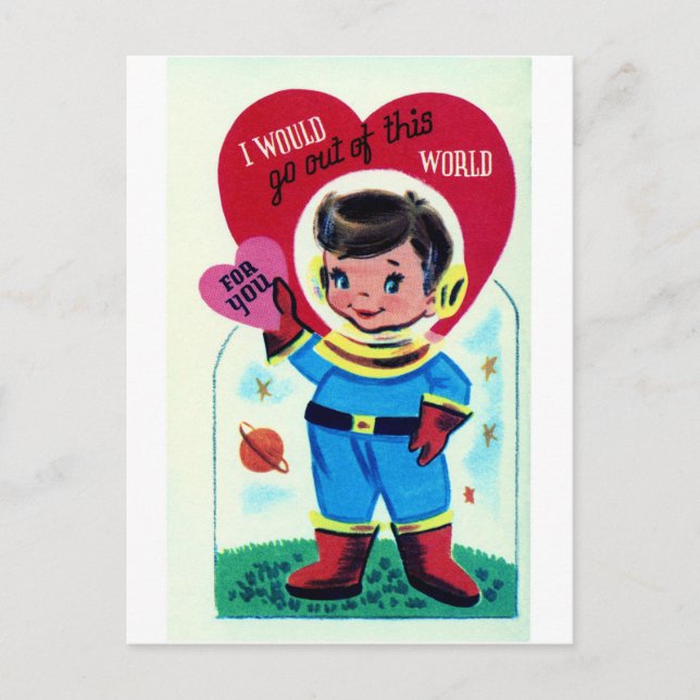 Cartes Pour Fêtes Annuelles Retro Space Valentine (Devant)