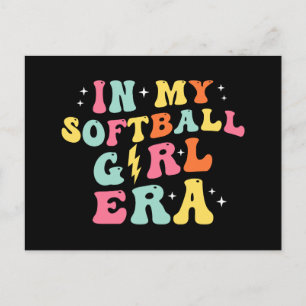 Cartes Pour Fêtes Annuelles Retro Super Dans Mon Époque De Fille De Softball