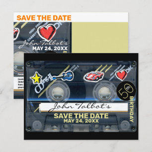 Cartes Pour Fêtes Annuelles Retro T3 Audiotape 50e anniversaire Enregistrer la