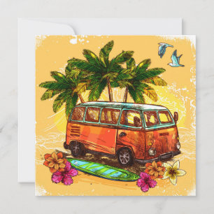 Cartes Pour Fêtes Annuelles Retro Van