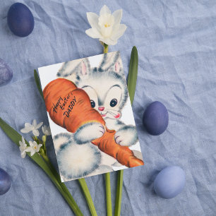 Cartes Pour Fêtes Annuelles Retro vintage lapin de Pâques papa