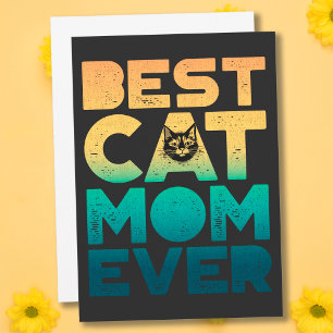 Cartes Pour Fêtes Annuelles Retro Vintage Sunset Fête des mères Meilleur Chat 