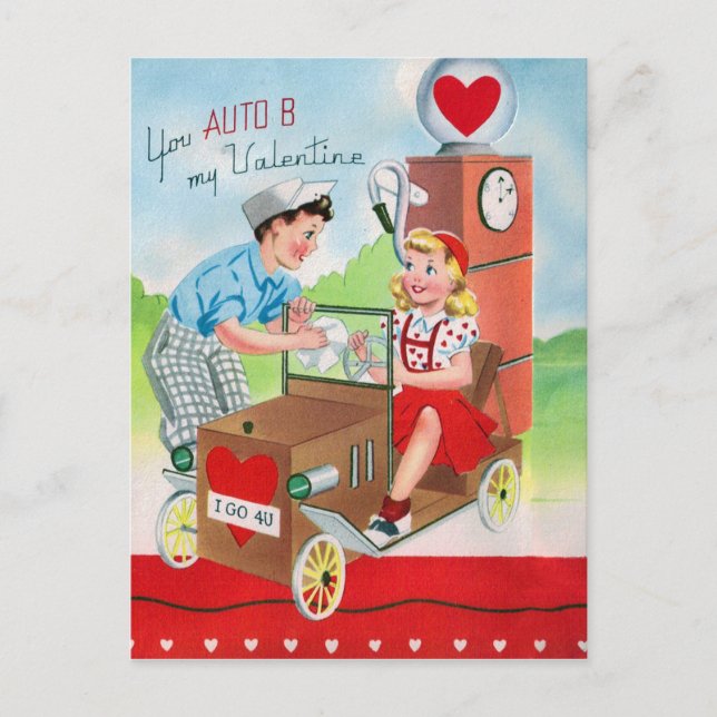 Cartes Pour Fêtes Annuelles Retro Vintage Valentine Holiday (Devant)