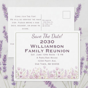 Cartes Pour Fêtes Annuelles Réunion de famille - Enregistrez la date - Floral 