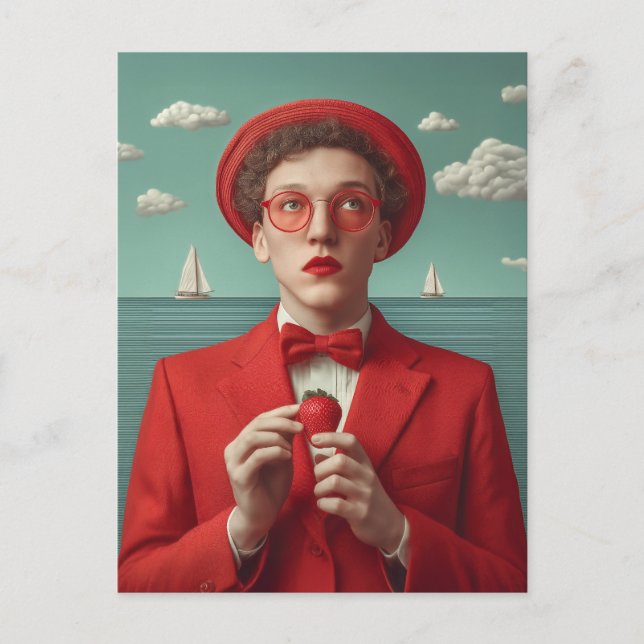 Cartes Pour Fêtes Annuelles Rêve de fraises en rouge (Devant)