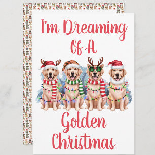 Cartes Pour Fêtes Annuelles Rêve Rouge Personnalisé D'Un Noël Doré