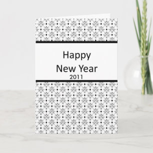 Cartes Pour Fêtes Annuelles Réveillon de la Saint Sylvestre blanc noir