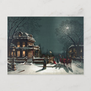 Cartes Pour Fêtes Annuelles Réveillon de Noël 1880