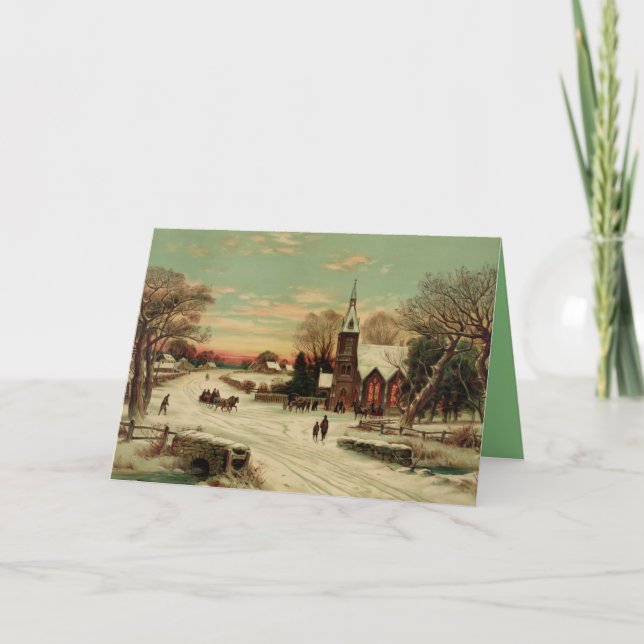 Cartes Pour Fêtes Annuelles Réveillon de Noël dans le pays (Devant)