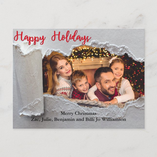 Cartes Pour Fêtes Annuelles Révéler Joyeuses Fêtes de Noël Photo (Devant)