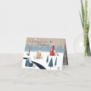 Cartes Pour Fêtes Annuelles Rêver de Noël blanc - Village rustique