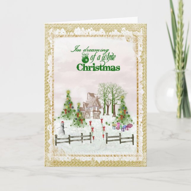 Cartes Pour Fêtes Annuelles Rêver d'un Noël blanc (Devant)