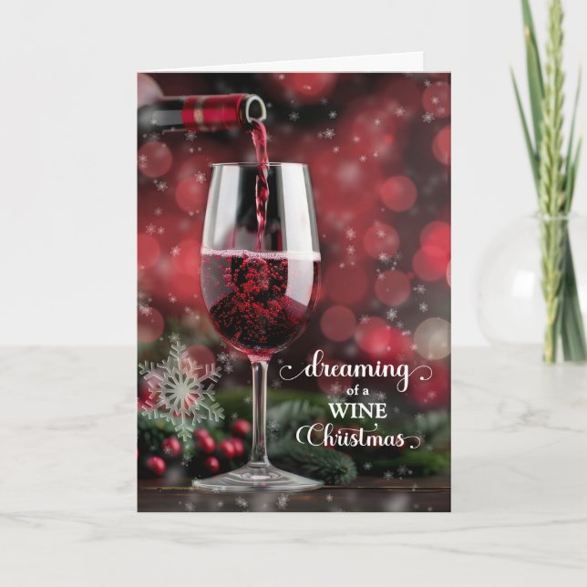 Cartes Pour Fêtes Annuelles Rêver d'un Noël de vin (Devant)