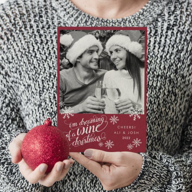 Cartes Pour Fêtes Annuelles Rêver d'un Noël de vin | Photo (Créateur téléchargé)