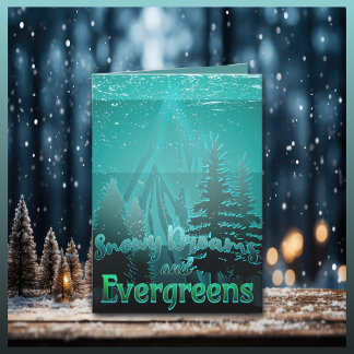 Cartes Pour Fêtes Annuelles Rêves enneigés et verdure éternelle