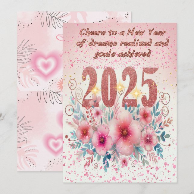 Cartes Pour Fêtes Annuelles Rêves florissants 2025 (Devant / Derrière)