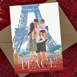 Cartes Pour Fêtes Annuelles Revêtement blanc et rouge Photo Moderne PAIX