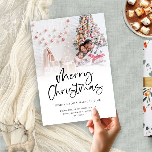 Cartes Pour Fêtes Annuelles Revêtement de photo familiale moderne Joyeux Noël