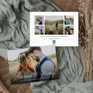 Cartes Pour Fêtes Annuelles Revêtement photo marié et joyeux