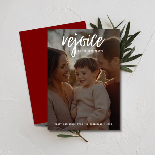 Cartes Pour Fêtes Annuelles Revêtement religieux de Noël Rejoice Bourgogne