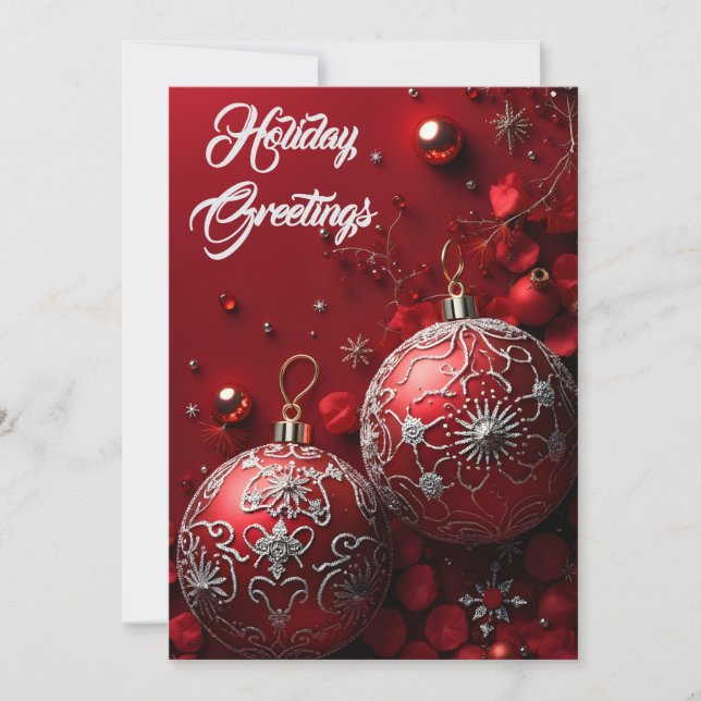 Cartes Pour Fêtes Annuelles Rhinestone Rouge Orné Simplement Enspiré (Devant)
