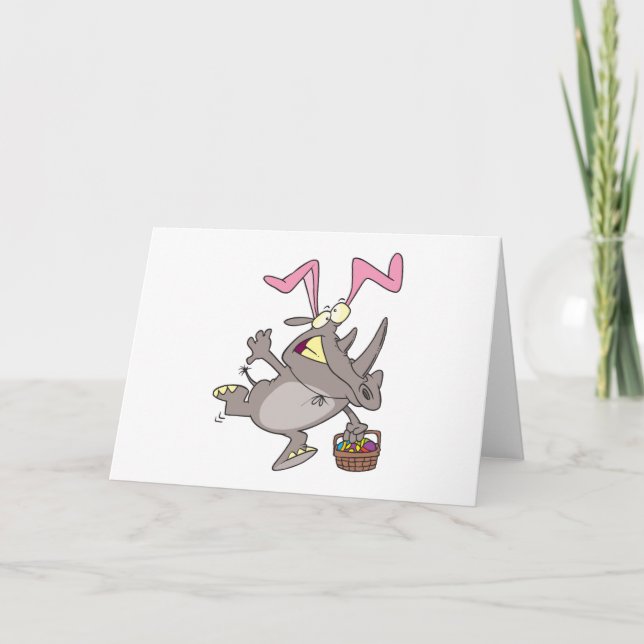 Cartes Pour Fêtes Annuelles rhinocéros de Pâques (Devant)