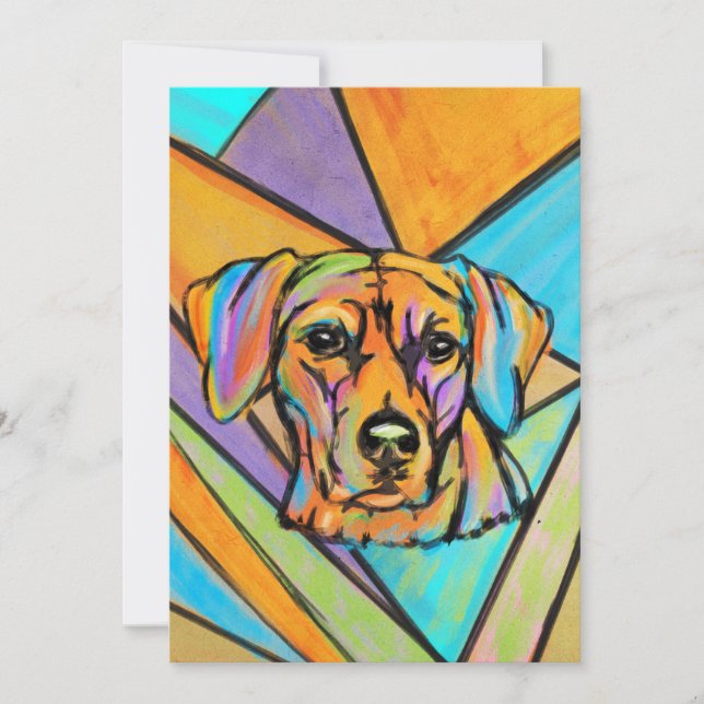 Cartes Pour Fêtes Annuelles Rhodesian Ridgeback Aquarelle Portrait (Devant)