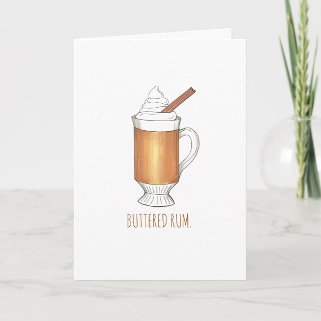 Cartes Pour Fêtes Annuelles Rhum à beurre chaud Noël Vacances d'hiver Boisson (Devant)