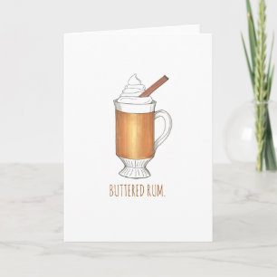 Cartes Pour Fêtes Annuelles Rhum à beurre chaud Noël Vacances d'hiver Boisson