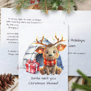 Cartes Pour Fêtes Annuelles Rhyme Santas Reindeer Poème nordique Enfants Noël