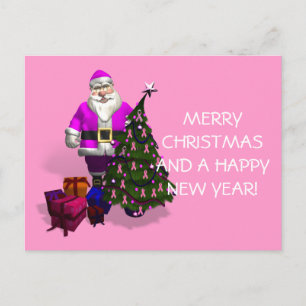 Cartes Pour Fêtes Annuelles Ribbons roses du Père Noël