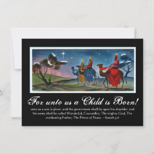 Cartes Pour Fêtes Annuelles Rich Colorful Wisemen Peinture de Noël chrétien