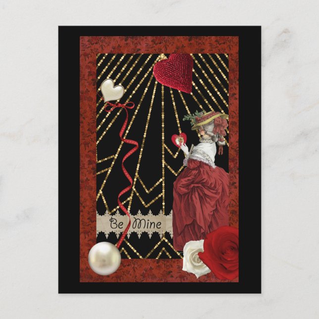 Cartes Pour Fêtes Annuelles Rich Reds Marie Antoinette Mode Saint-Valentin (Devant)