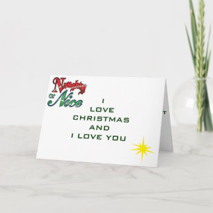 CARTES POUR FÊTES ANNUELLES RIEN OU BON JE T'AIME À NOËL