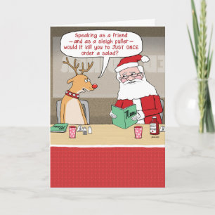Cartes Pour Fêtes Annuelles Rindeer drôle et Noël du Père Noël