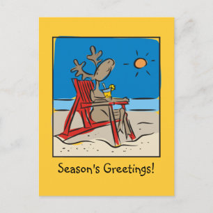 Cartes Pour Fêtes Annuelles Rindeer sur la plage