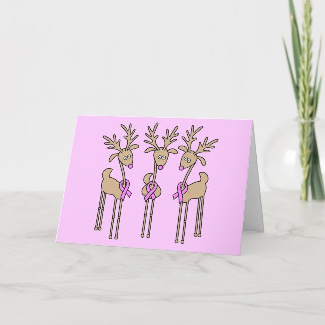 Cartes Pour Fêtes Annuelles Rinder de ruban rose - Cancer du sein (Devant)