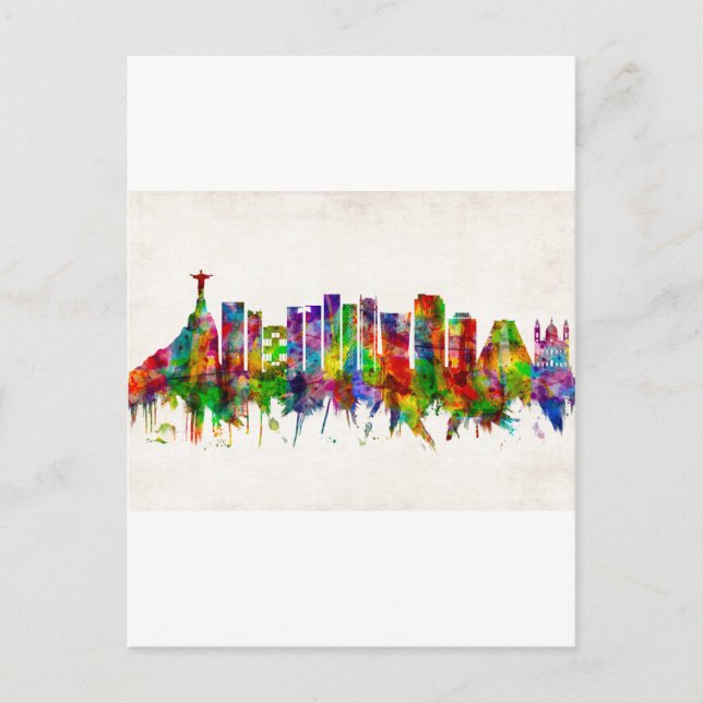 Cartes Pour Fêtes Annuelles Rio de Janeiro Brazil Skyline (Devant)