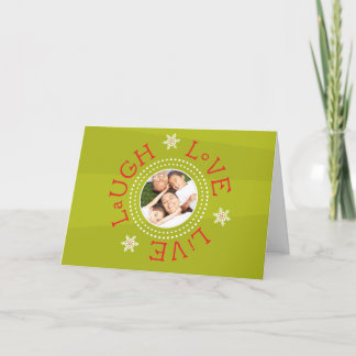 Cartes Pour Fêtes Annuelles Rire, amour, vivant : Vert