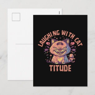 Cartes Pour Fêtes Annuelles Rire avec une attitude de chat