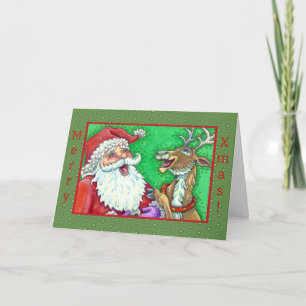 Cartes Pour Fêtes Annuelles RIRE PÈRE NOËL & REINDEER KNOCK KNOCK JOKES Verse