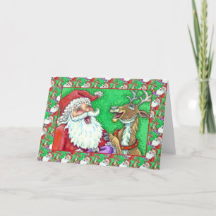 Cartes Pour Fêtes Annuelles RIRE PÈRE NOËL & REINDEER KNOCK KNOCK JOKES Verse