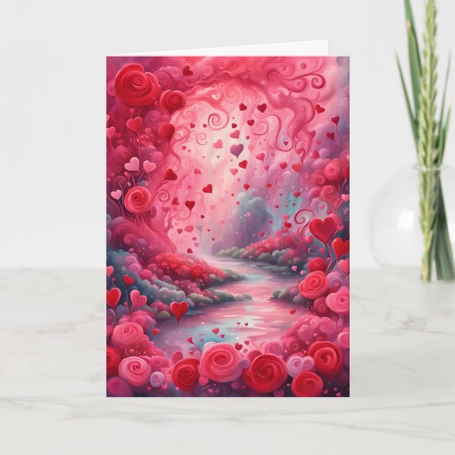 Cartes Pour Fêtes Annuelles Rivière de l'amour de la Saint-Valentin (Devant)