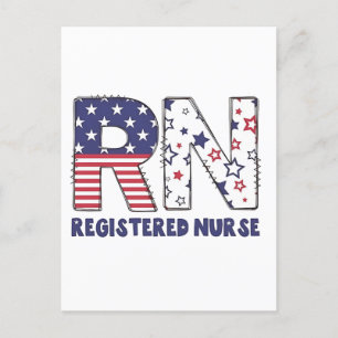 Cartes Pour Fêtes Annuelles RN Infirmière inscrite 4 juillet subtile Américain