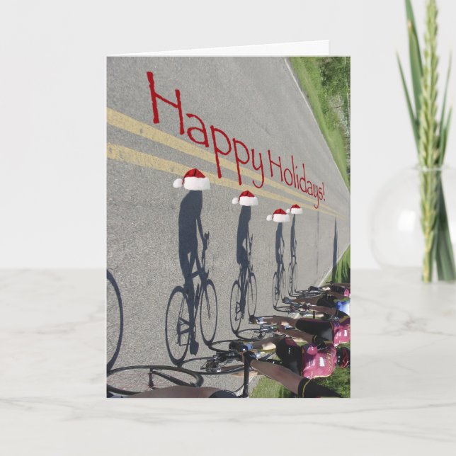 Cartes Pour Fêtes Annuelles Road Biking ! (Devant)