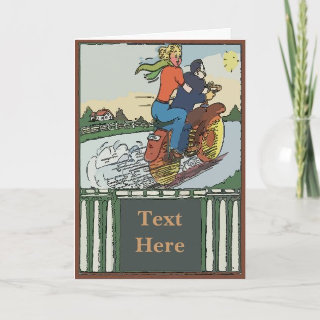 Cartes Pour Fêtes Annuelles Road Trip Motorcycle modifier le texte (Devant)