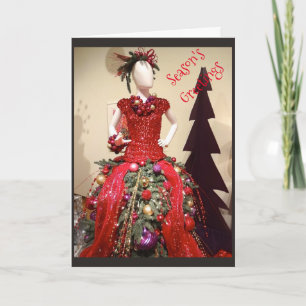 Cartes Pour Fêtes Annuelles Robe Afrocentrique Forme Mannequin Arbre de Noël