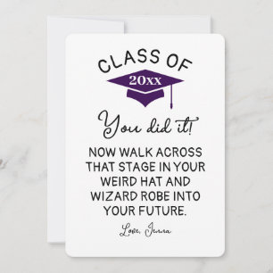 Cartes Pour Fêtes Annuelles Robe et Chapeau de Magicien Diplômé 2026 Personnal