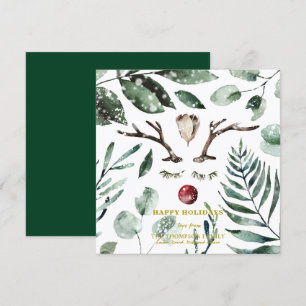 Cartes Pour Fêtes Annuelles Robe Rustique Vert Folithe Magnolia