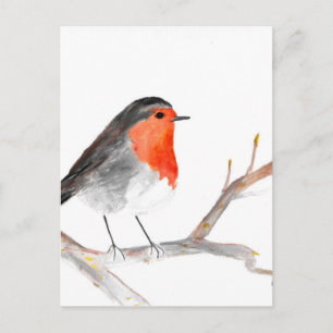 Cartes Pour Fêtes Annuelles Robin aquarelle peinture art de Noël